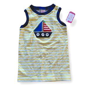 NWT Ruffle Butts Sailboat Applique Tank Top